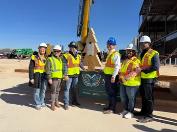 Jonathan Coffman and community leaders at The Monarch construction site