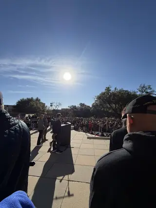 A crowd gathered for a Martin Luther King Jr. Day event at the Texas Capitol