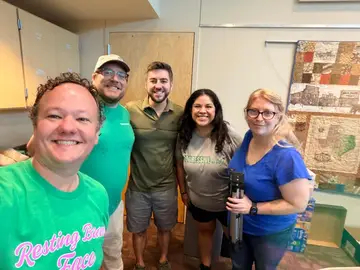 Jonathan Coffman with volunteers at the People Pfirst Pflugerville CommUNITY Fair