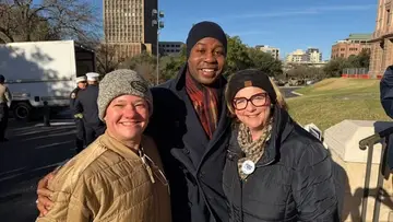 Jonathan Coffman with community leaders at a Martin Luther King Jr. Day event