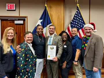 Pflugerville council members gathered for a holiday recognition photo