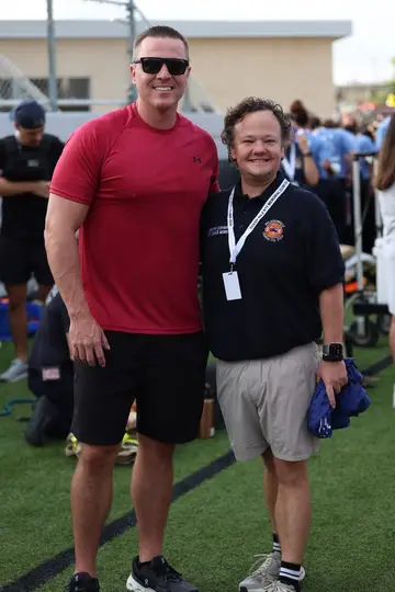 Jonathan Coffman with another participant at the September 11 memorial stair climb