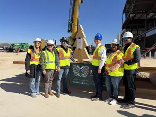 Jonathan Coffman and community leaders touring The Monarch recreation center construction site